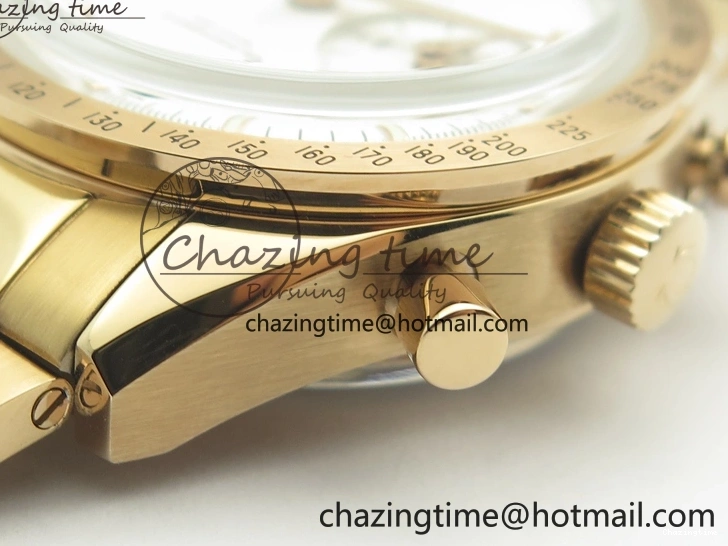 0724 Speedmaster ’57 Co-Axial RG OMF 1:1 Best Edition White Dial On RG Bracelet A9300 (Free Leather Strap) Durable 8065